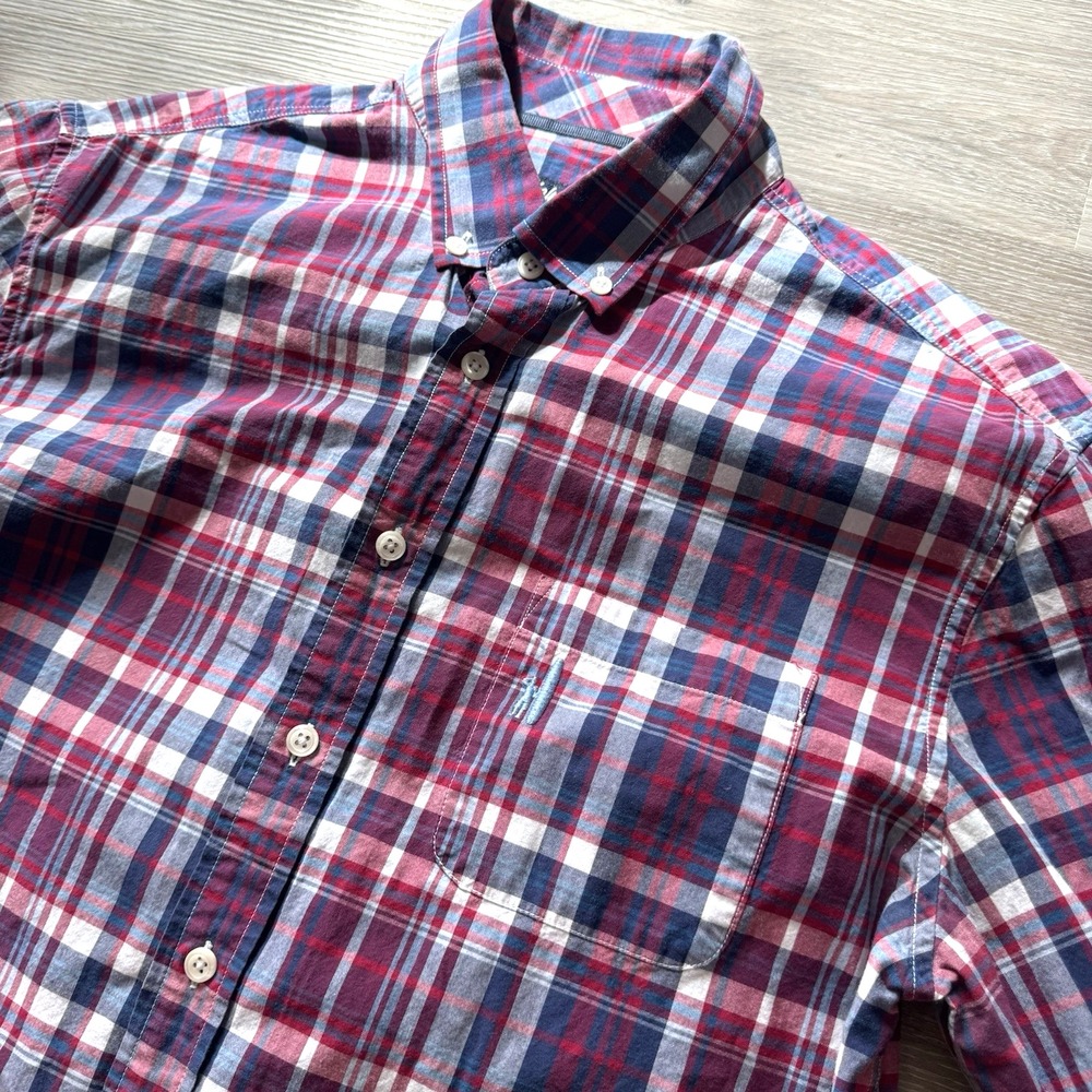 Johnnie O Berry Wine Plaid L/S Pocket Button Down Shirt‎ Size M